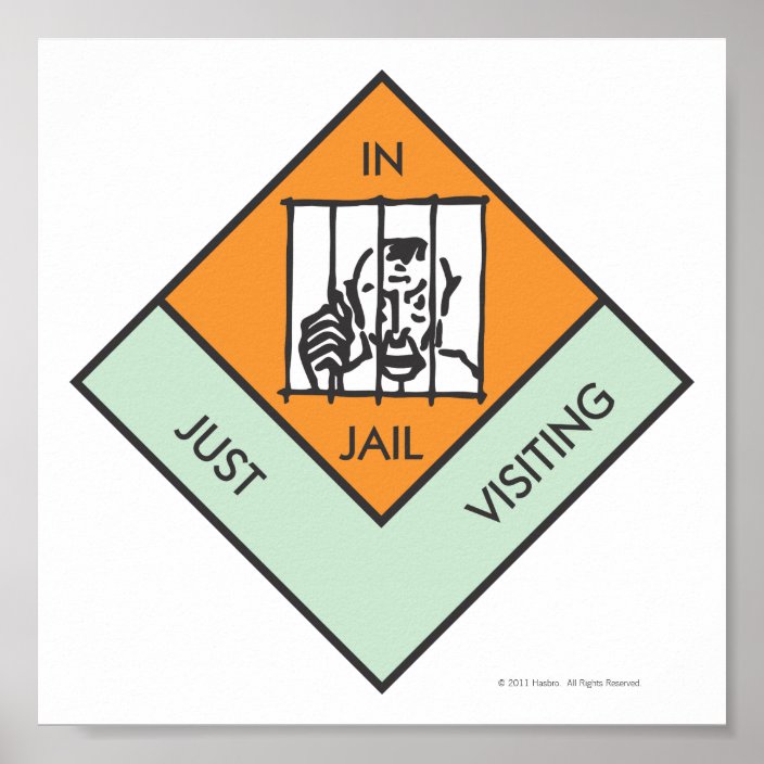 Monopoly In Jail Just Visiting Poster Zazzle Com