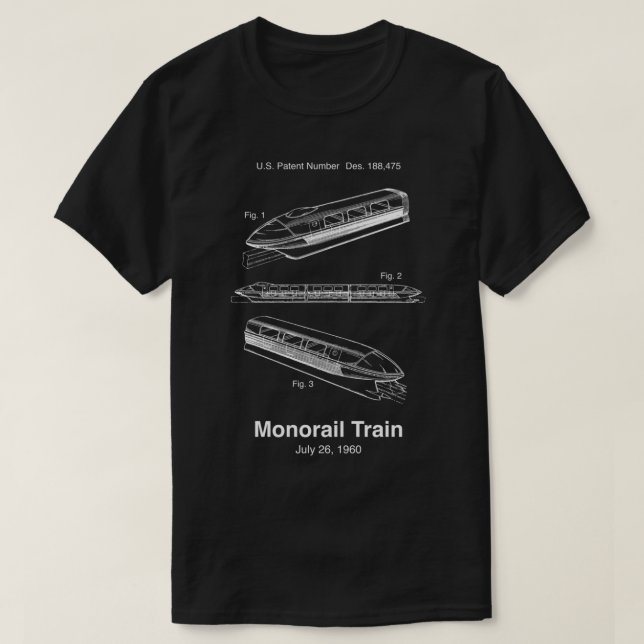 Monorail Train Patent Essential T-Shirt (Design Front)