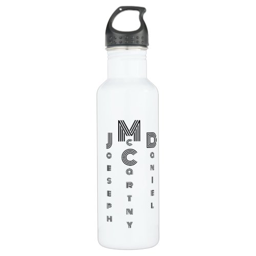 Monoton Name Stainless Steel White Water Bottle