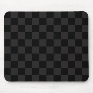 Monotone Black and Dark Grey Checkered Pattern Mouse Pad