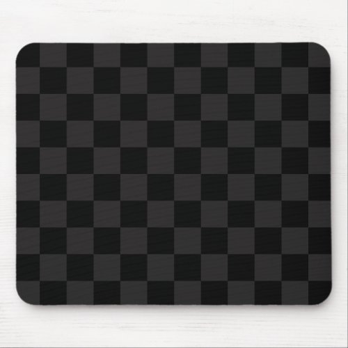 Monotone Black and Dark Grey Checkered Pattern Mouse Pad