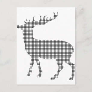 Monotone classic deer postcard