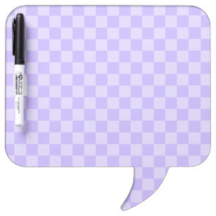 Monotone Lavender Checkered Pattern Dry Erase Board
