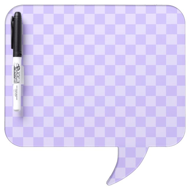 Monotone Lavender Checkered Pattern Dry Erase Board (Front)