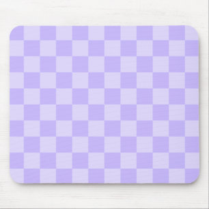 Monotone Lavender Checkered Pattern Mouse Pad