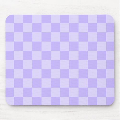 Monotone Lavender Checkered Pattern Mouse Pad