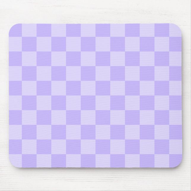 Monotone Lavender Checkered Pattern Mouse Pad (Front)