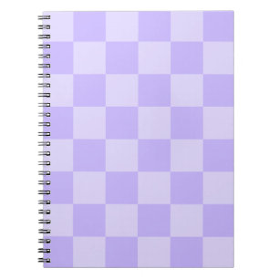 Monotone Lavender Checkered Pattern Notebook