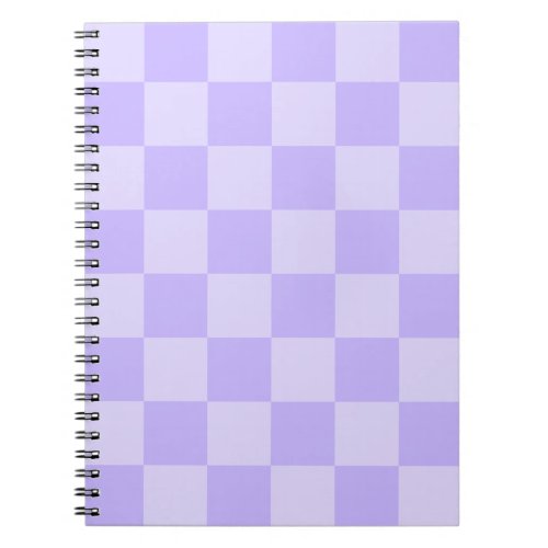 Monotone Lavender Checkered Pattern Notebook