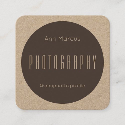 Monotone modern geometric style craft square business card