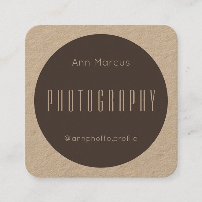 Monotone modern geometric style craft square business card (Front)