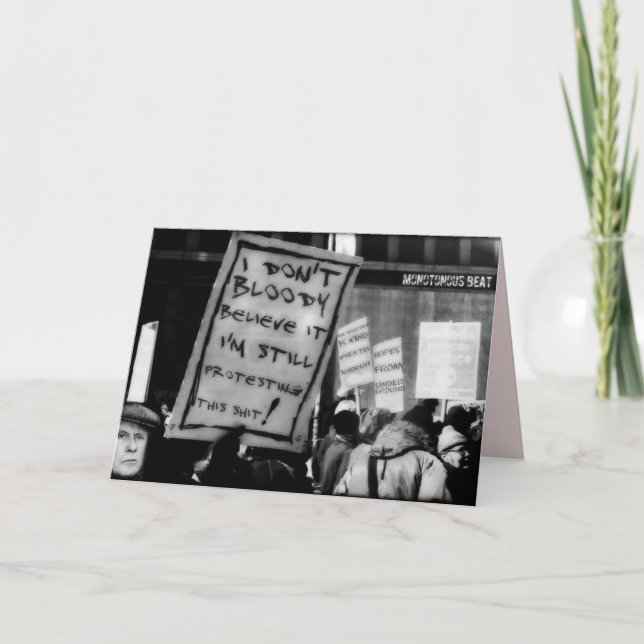 Monotonous Beat B/W Poem Card (Front)