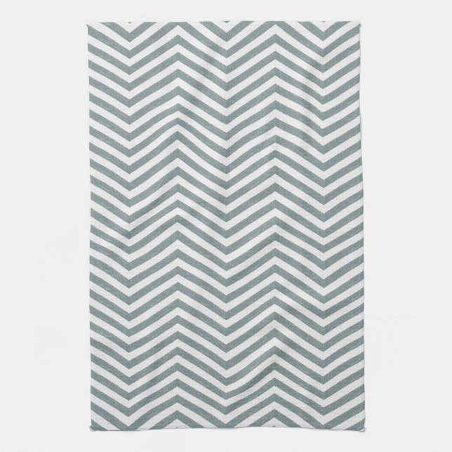 MonoZag Ocean Gray Kitchen Towel (Vertical)