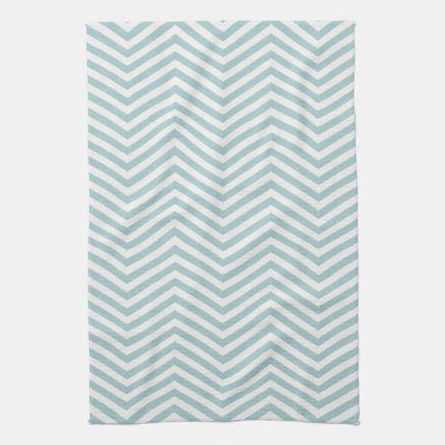 MonoZag Soft Aqua Kitchen Towel (Vertical)