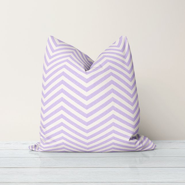MonoZag Soft Lavender Throw Pillow (Creator Uploaded)