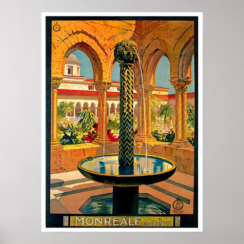 Monreale Palermo Sicily Italy Travel Art Poster