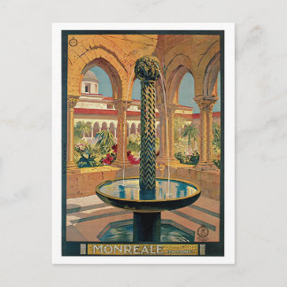 Monreale, Palermo, Sicily Vintage Travel Poster Postcard