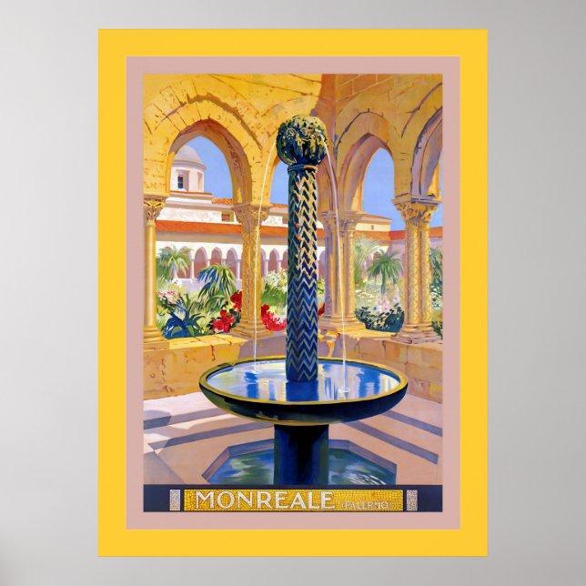 Monreale ~ Palermo ~ Vintage Italian Travel Poster (Front)