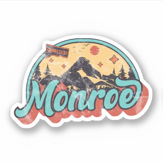 Monroe, Connecticut Sticker (Front)