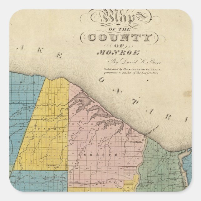 Monroe County Square Sticker (Front)