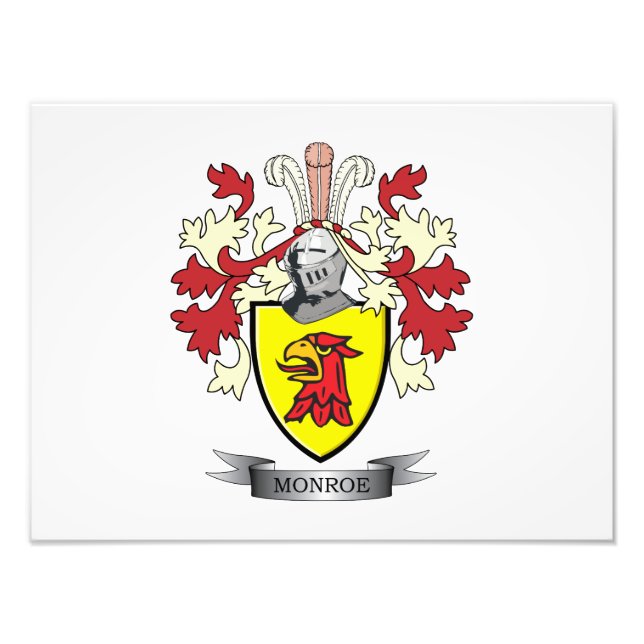 Monroe Family Crest Coat of Arms Photo Print (Front)
