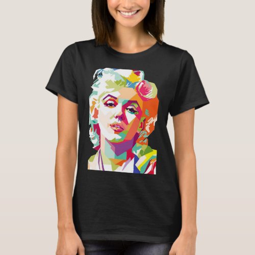 Monroe Pop Art Colorful Print T_Shirt 