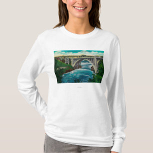 Monroe Street Bridge and Falls on Spokane River T-Shirt