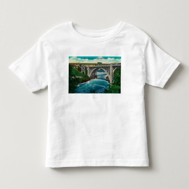 Monroe Street Bridge and Falls on Spokane River Toddler T-shirt (Front)