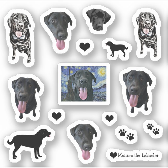 Monroe the Labrador Funny Dog  Sticker (Front)