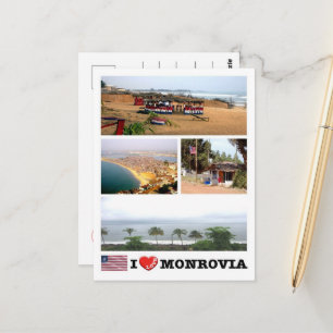 Monrovia - Liberia - I Love - Postcard
