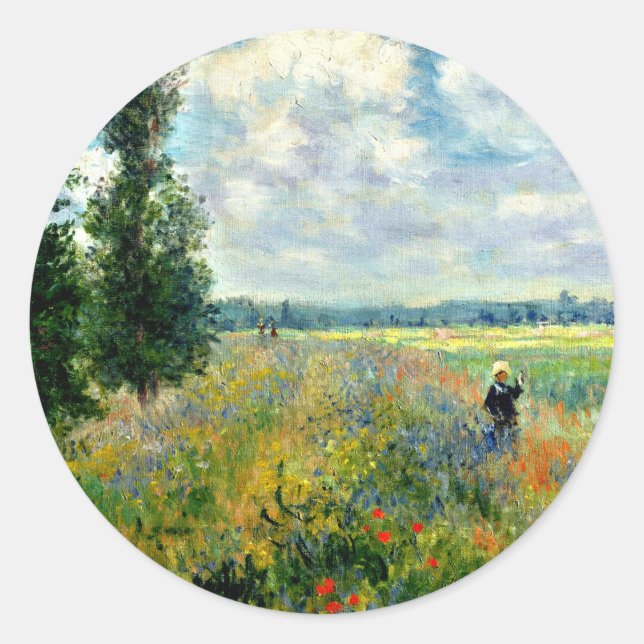 Monry - Poppy Field at Argenteuil Classic Round Sticker (Front)