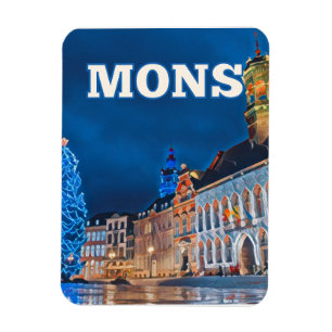 Mons Belgium Photo Vintage Magnet