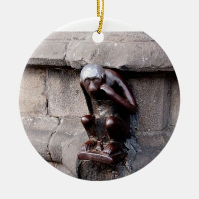 Mons Monkey Ceramic Ornament (Front)