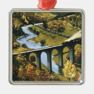 Monsal Dale, Train and Viaduct British Rail Metal Ornament