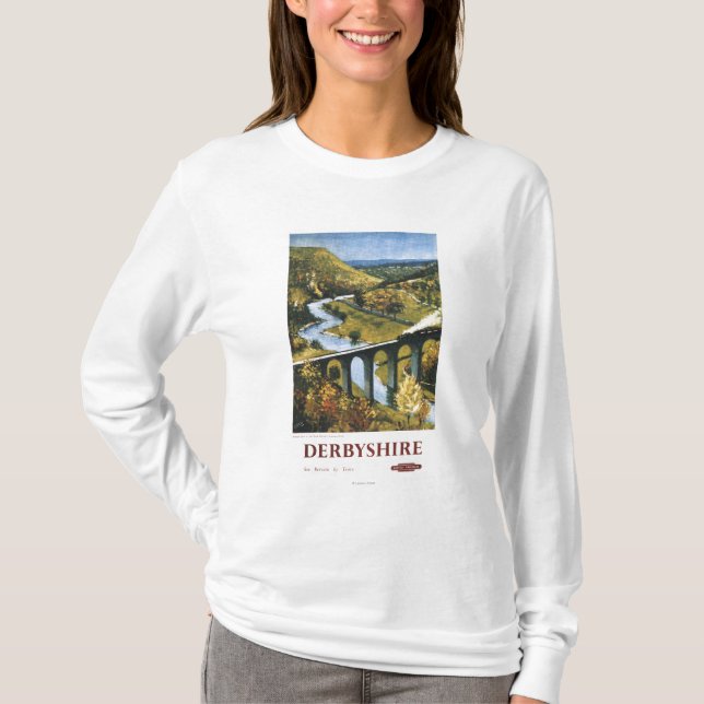 Monsal Dale, Train and Viaduct British Rail T-Shirt (Front)