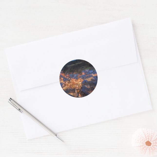 Monschau, Germany - festive season, Classic Round Sticker (Envelope)