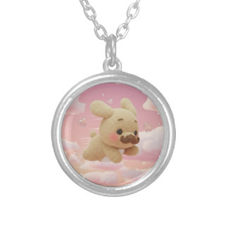 Monsieur Dog: Personalized Japanese Yumekawa Kanji Silver Plated Necklace