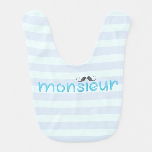 MONSIEUR Fun French Quote  Moustache Baby Bib