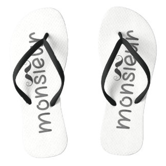 MONSIEUR - Fun Typography w Moustache Flipflops