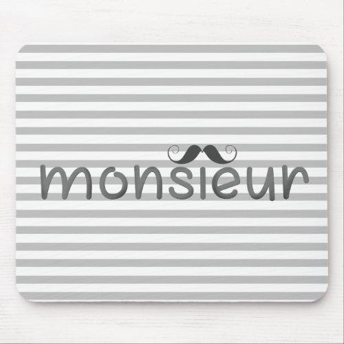 MONSIEUR _ Fun Typography w Mustache Mousepad
