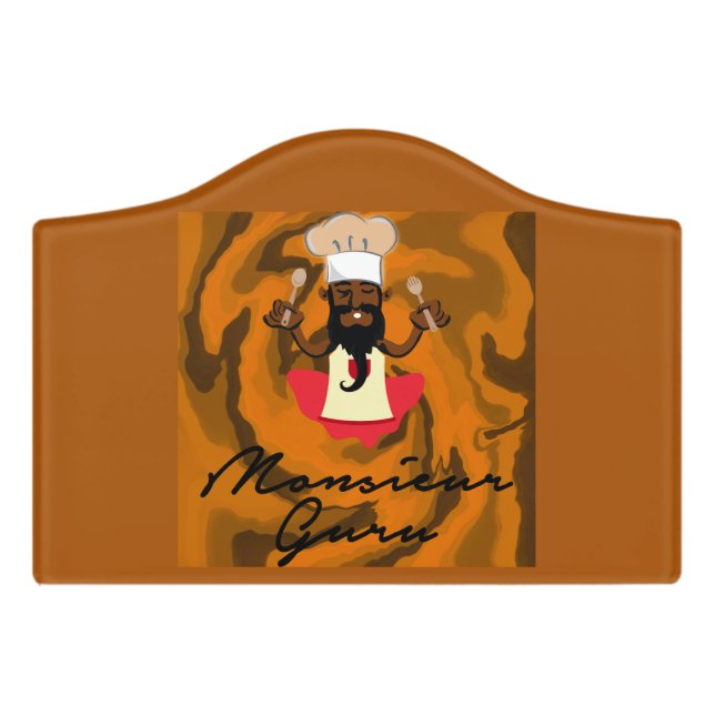 Monsieur Guru Door Sign (Small Crest Front)