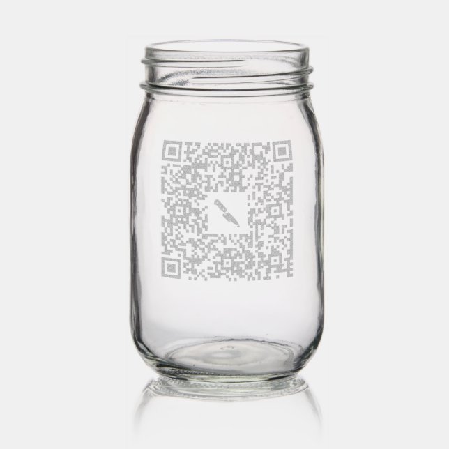 Monsieur Guru QR Code Mason Jar (Glassware)