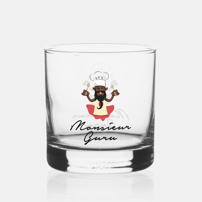 Monsieur Guru Whiskey Glass (Front)