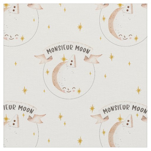 Monsieur Moon - celestial nursery magical Stars Fabric