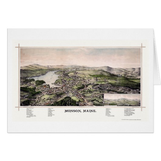 Monson, ME Panoramic Map - 1889 Cards (Front Horizontal)