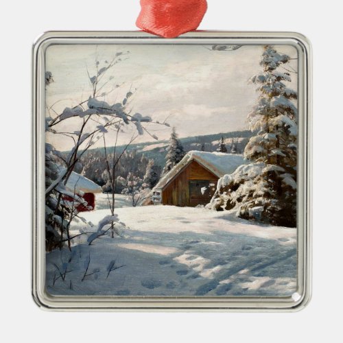 Monsted _ Winter Landscape in Solbelyst Card Metal Ornament