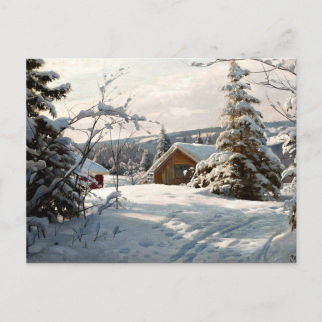Monsted - Winter Landscape in Solbelyst Postcard (Front)