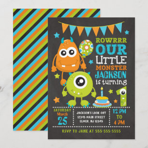 Monster 1st Birthday Invitation