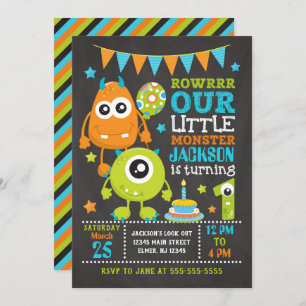 Monster 1st Birthday Invitation
