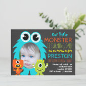 Monster 1st Birthday Invitation with Photo (Standing Front)